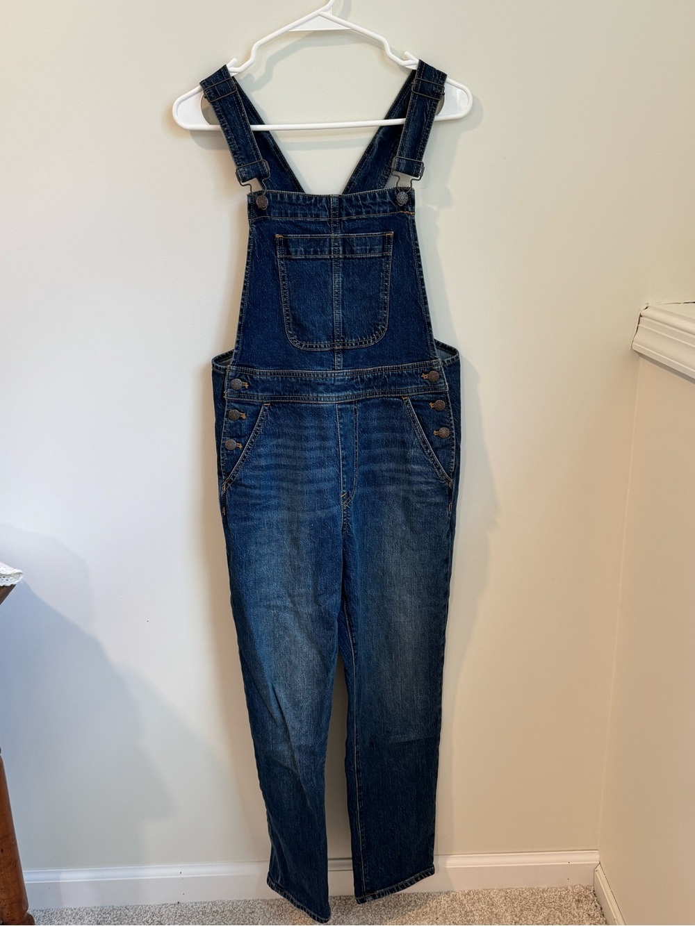 J. Crew Dark Blue Denim Overalls Jumpsuit
